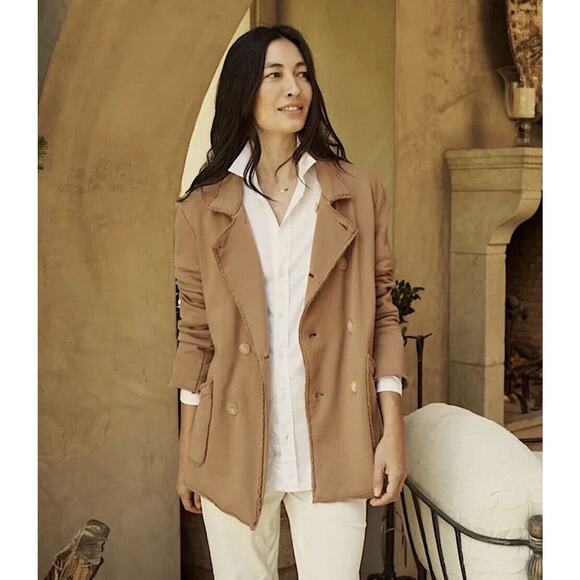 Frank & Eileen Belfast Trench Jacket Womens M Brown Double Breast Lab Trench